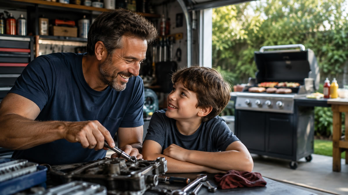 Father-Son Workshop and Barbecue Bonding.